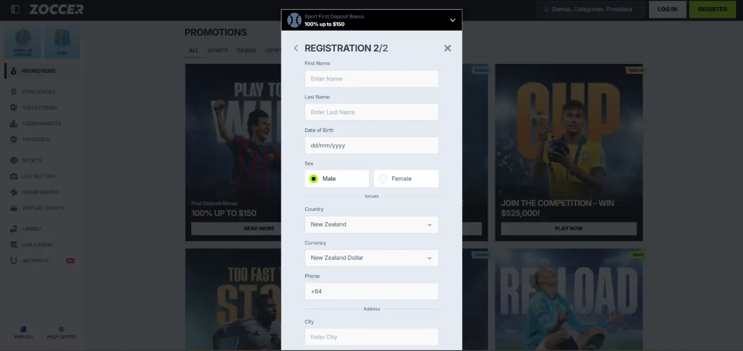 zoccer-registration-page